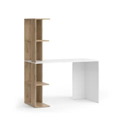 Vicco Bureau Blanc/Sonoma 122.2x55.2cm avec 4 compartiments