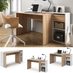 Vicco Bureau Blanc/Sonoma 145x46.4cm
