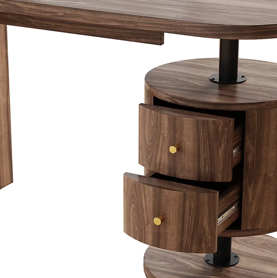 Vicco Bureau Chêne rustique 120x50cm avec 2 tiroirs