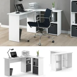Vicco Bureau dangle Blanc 136x112cm