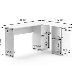 Vicco Bureau dangle Blanc 136x112cm