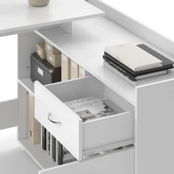 Vicco Bureau dangle Blanc 135x77cm avec tiroir