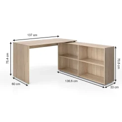 Vicco Bureau dangle Sonoma 137x60cm