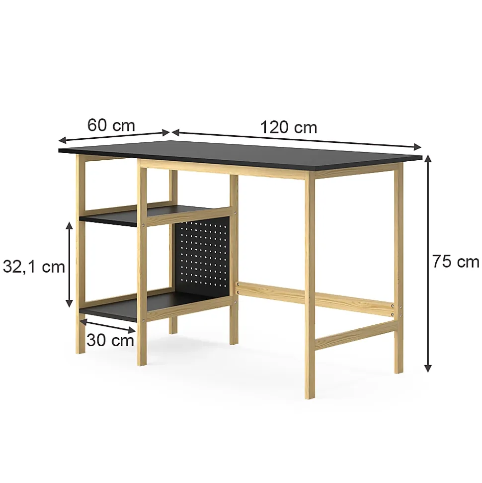 Vicco Bureau Noir 120 x 60 cm