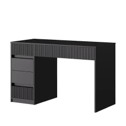 Vicco Bureau Noir 120x55cm avec 5 tiroirs