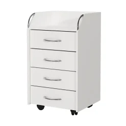 Vicco Caisson roulant Blanc 36x40cm avec 4 tiroirs