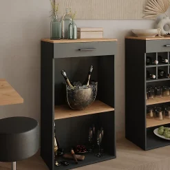 Vicco Casier à vin Chêne doré/anthracite 60x106cm