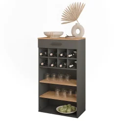 Vicco Casier à vin Chêne doré/anthracite 60x106cm