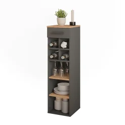 Vicco Casier à vin Chêne doré/anthracite 30x106cm