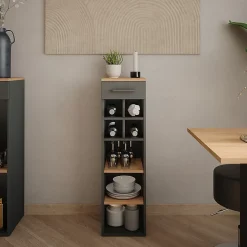 Vicco Casier à vin Chêne doré/anthracite 30x106cm
