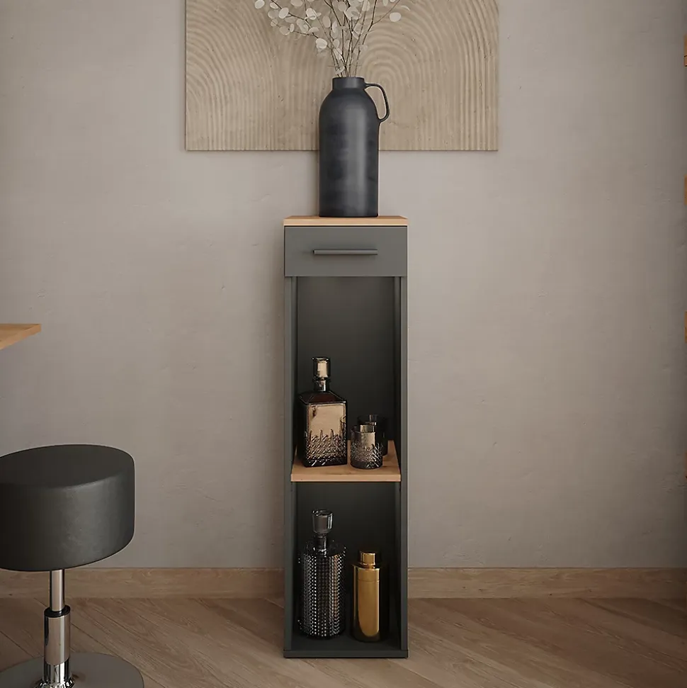 Vicco Casier à vin Chêne doré/anthracite 30x106cm