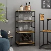 Vicco casier à vin Chêne rustique 50x100cm avec porte-verre