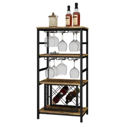 Vicco casier à vin Chêne rustique 50x100cm avec porte-verre