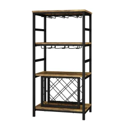 Vicco casier à vin Chêne rustique 50x100cm avec porte-verre