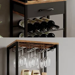 Vicco Casier à vin Chêne rustique 40x147.5cm avec tiroir
