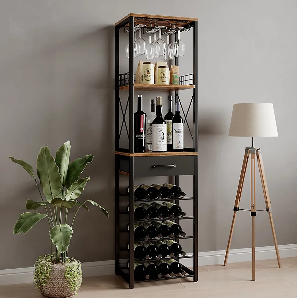 Vicco Casier à vin Chêne rustique 40x147.5cm avec tiroir