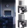 Vicco Coiffeuse Anthracite 40cm avec miroir LED et tabouret