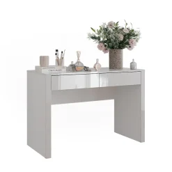 Vicco Coiffeuse blanc brillant/blanc 110cm avec 2 tiroirs