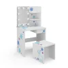 Vicco Coiffeuse Blanc 54.8cm avec éclairage LED