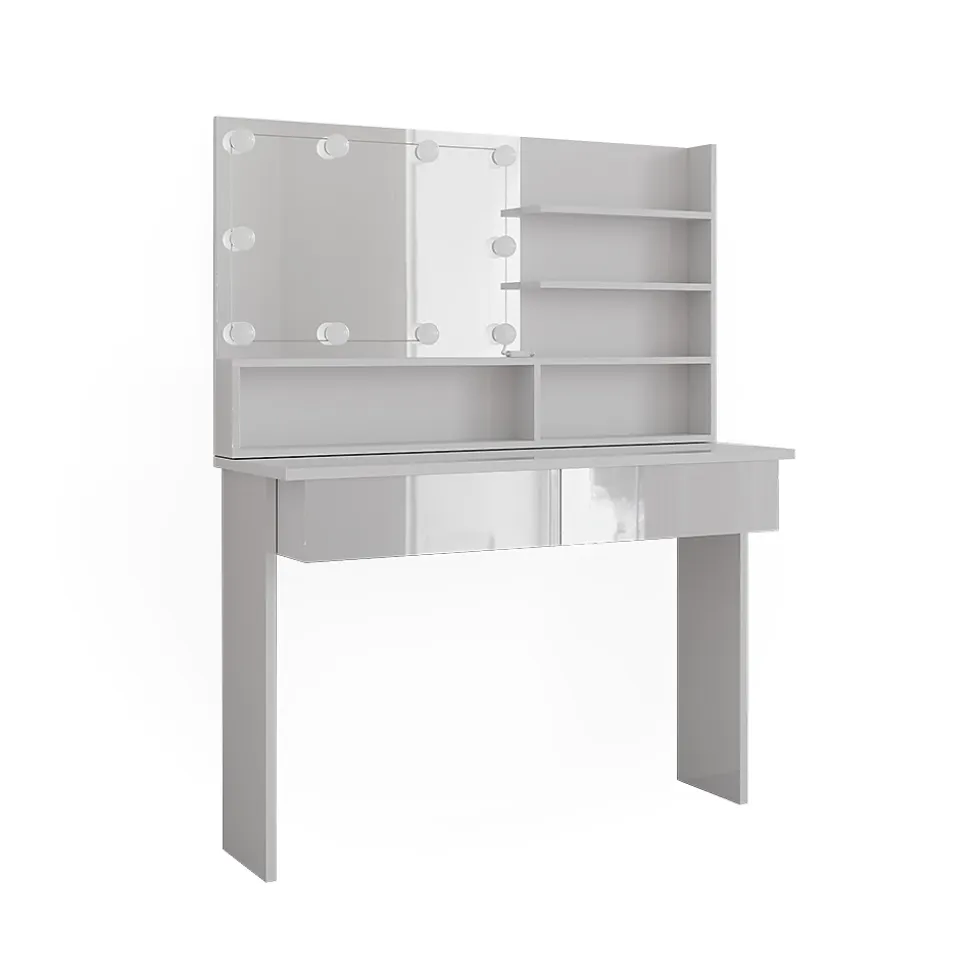 Vicco Coiffeuse Blanc 120cm avec éclairage LED