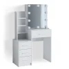 Vicco Coiffeuse Blanc 36cm avec éclairage LED