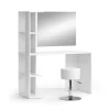Vicco Coiffeuse Blanc 122.2cm avec miroir et tabouret