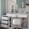 Vicco Coiffeuse Blanc 139.8cm avec tabouret