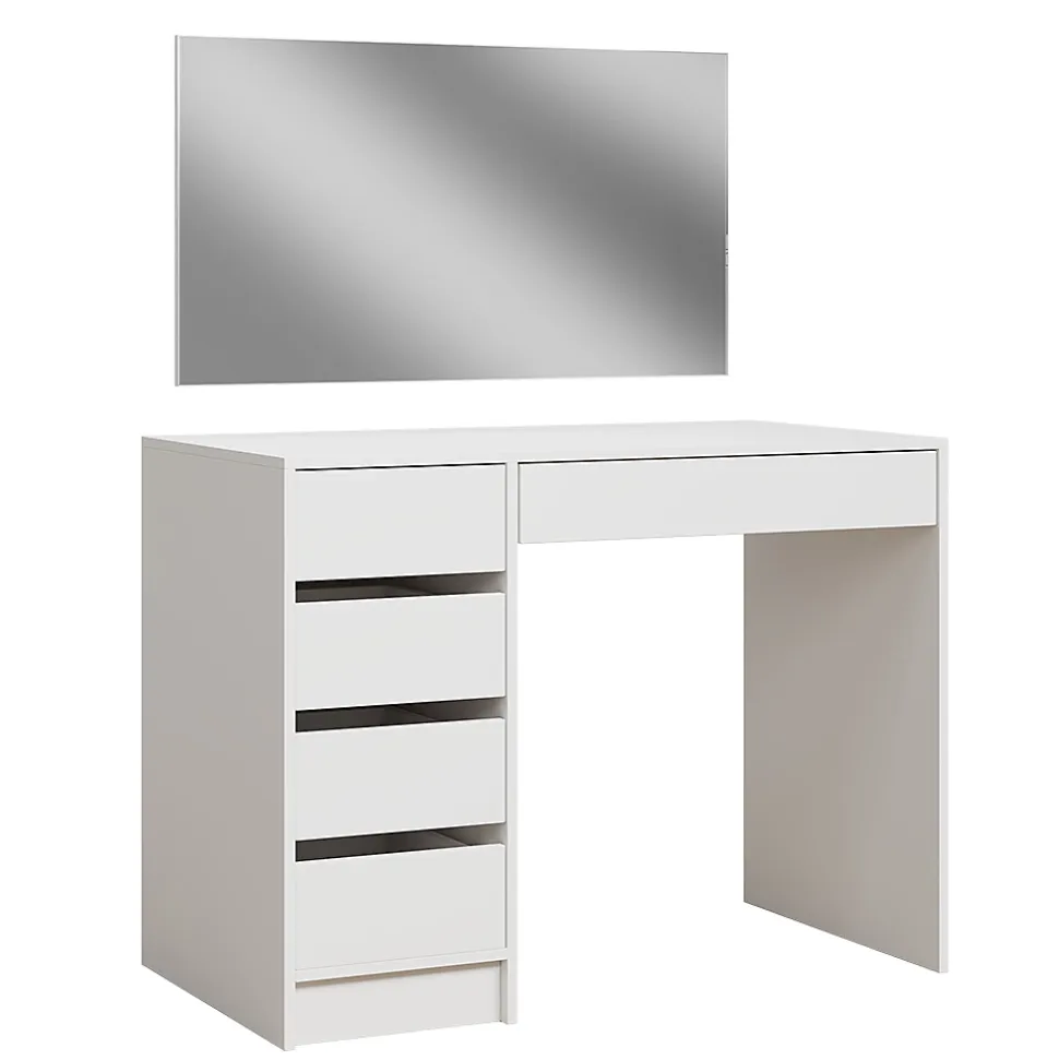Vicco Coiffeuse Blanc 100cm avec 5 tiroirs