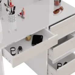 Vicco Coiffeuse Blanc 40cm avec tabouret