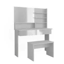 Vicco Coiffeuse Blanc 120cm avec banc
