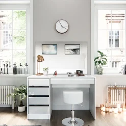 Vicco Coiffeuse Blanc 55cm avec tabouret