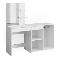 Vicco Coiffeuse Blanc 140cm avec armoire