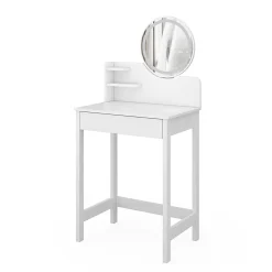 Vicco Coiffeuse Blanc 60cm avec miroir LED