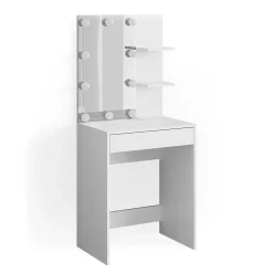 Vicco Coiffeuse Blanc 60cm avec éclairage LED