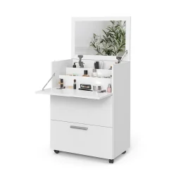 Vicco Coiffeuse Blanc 65.8cm avec 2 tiroirs