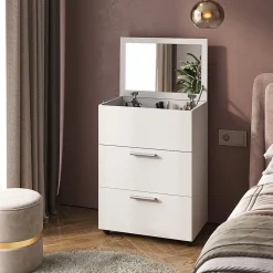 Vicco Coiffeuse Blanc 65.8cm avec 2 tiroirs