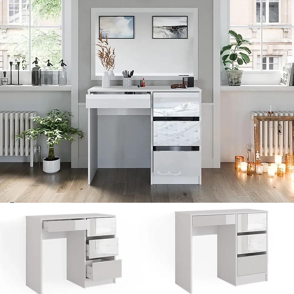 Vicco Coiffeuse Blanc 40cm sans miroir