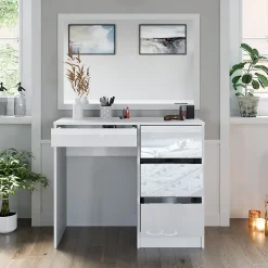 Vicco Coiffeuse Blanc 40cm sans miroir