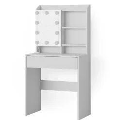 Vicco Coiffeuse Blanc 70cm avec éclairage LED