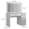 Vicco Coiffeuse Blanc 115cm avec miroir LED