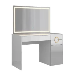 Vicco Coiffeuse Blanc 115cm avec miroir LED
