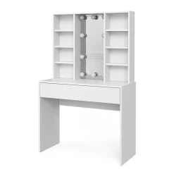 Vicco Coiffeuse Blanc 93cm avec éclairage LED
