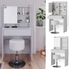Vicco Coiffeuse Blanc 70cm avec tabouret
