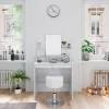 Vicco Coiffeuse Blanc 80cm avec tabouret