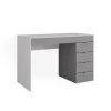 Vicco Coiffeuse Blanc/gris/gris 115cm avec 5 tiroirs