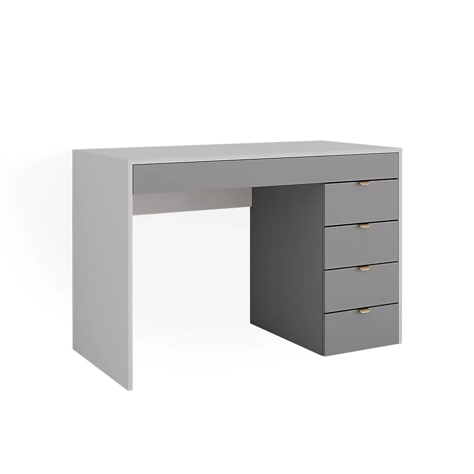 Vicco Coiffeuse Blanc/gris/gris 115cm avec 5 tiroirs