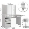 Vicco Coiffeuse Blanc/Or 55cm avec éclairage LED et tabouret