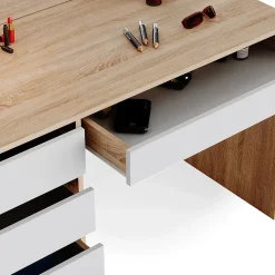 Vicco Coiffeuse Blanc/Sonoma 55cm avec éclairage LED