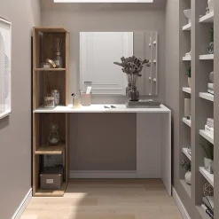 Vicco Coiffeuse Blanc/Sonoma 122.2cm avec miroir