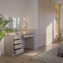 Vicco Coiffeuse Cachemire 120cm avec miroir & éclairage LED